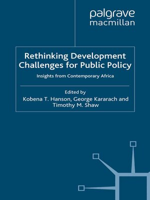cover image of Rethinking Development Challenges for Public Policy